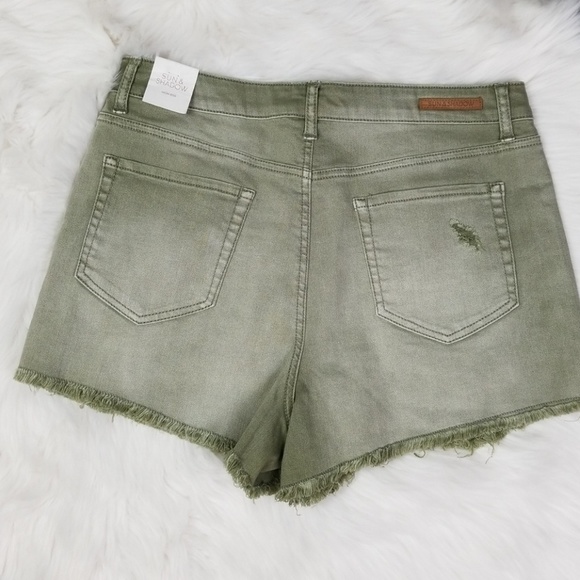 Sun & Shadow High Rise Button Fly Denim Sh… - Picture 3 of 6